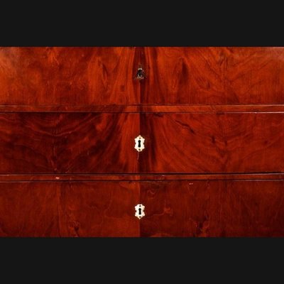 19th Century Biedermeier Style Cuba Mahogany Secretaire-FLW-1401846