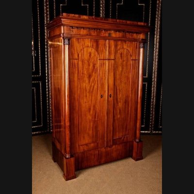 19th Century Biedermeier Style Mahogany Armoire-FLW-1401830