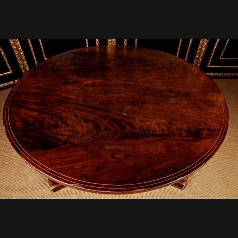 19th Century Biedermeier Style Mahogany Dining Table-FLW-1401922