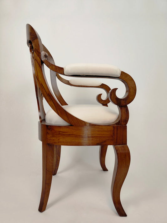 19th Century Biedermeier Walnut Armchair