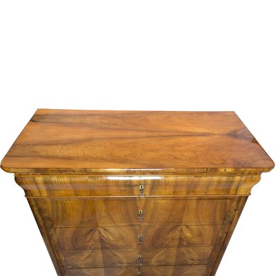 19th Century Biedermeier Walnut Chiffonier or High Chest of Drawers-WFJ-1072629