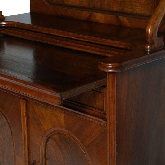 19th-Century Biedermeier Walnut Sideboard with Shelf