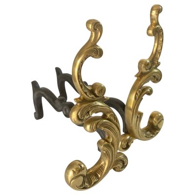 19th Century Black and Gold Color Steel and Bronze Andirons, France-UR-1446560