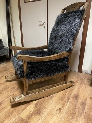 19th Century Black Rocking Chair-JHL-1156222