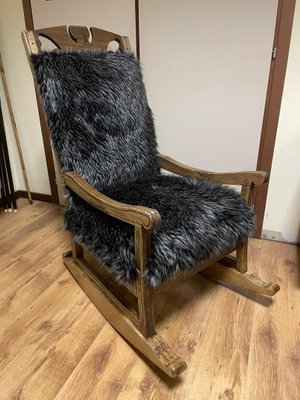 19th Century Black Rocking Chair-JHL-1156222