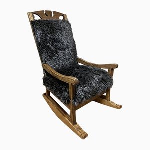 19th Century Black Rocking Chair-JHL-1156222