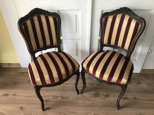 19th Century Black Side Chairs, Set of 2