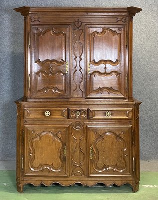 19th Century Blond Oak Double Buffet-QYF-673103