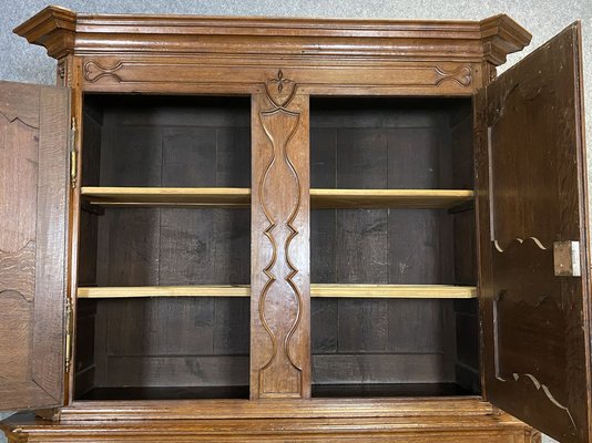 19th Century Blond Oak Double Buffet-QYF-673103