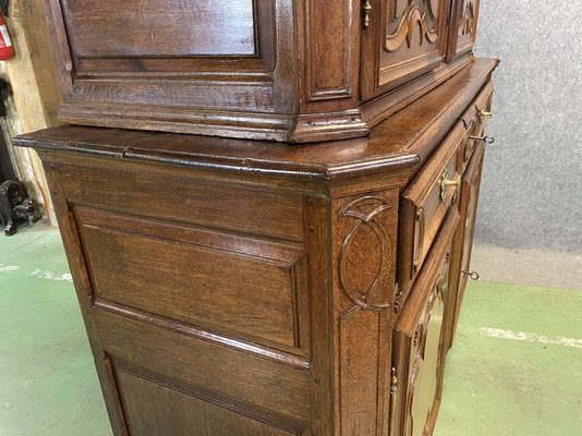 19th Century Blond Oak Double Buffet-QYF-673103