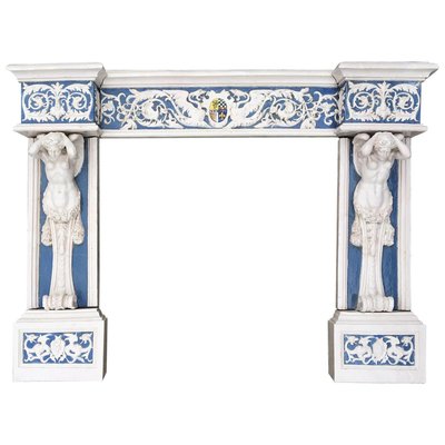 19th Century Blue and White Fireplace, 1885-TDA-1376371