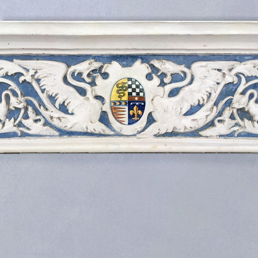 19th Century Blue and White Fireplace, 1885