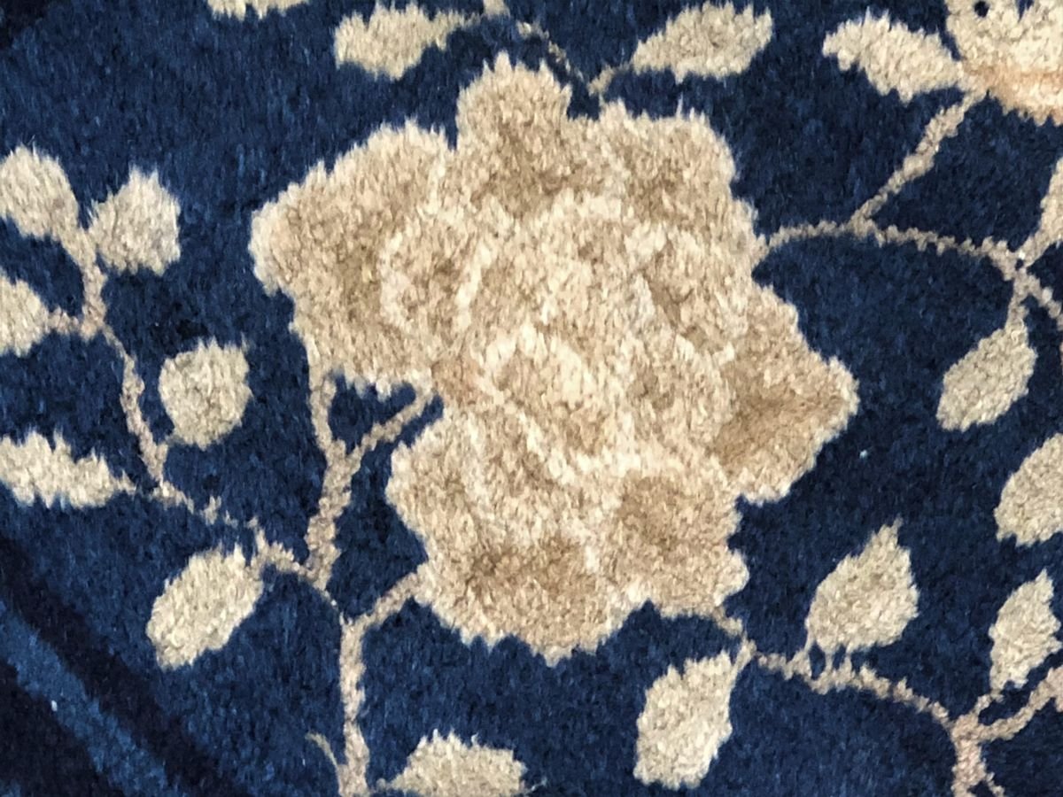 19th Century Blue Garden Rug, 1850s