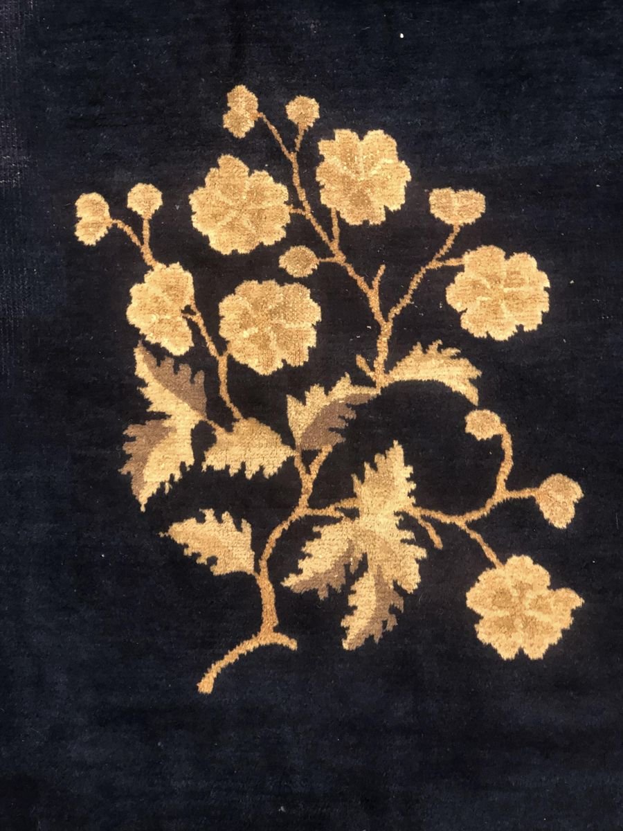 19th Century Blue Garden Rug, 1850s