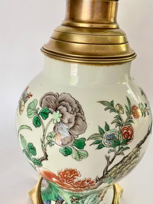 19th Century Brass Mount Famille Rose Chinese Table Lamp-UR-1406692