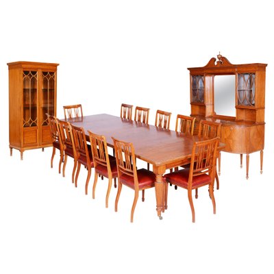 19th Century British Dining Room in Satin Wood, Set of 15-WHY-1005750