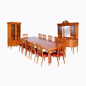 19th Century British Dining Room in Satin Wood, Set of 15-WHY-1005750