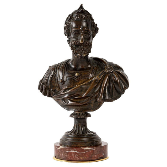 19th Century Bronze and Marble Bust of King Henry IV, 1880s