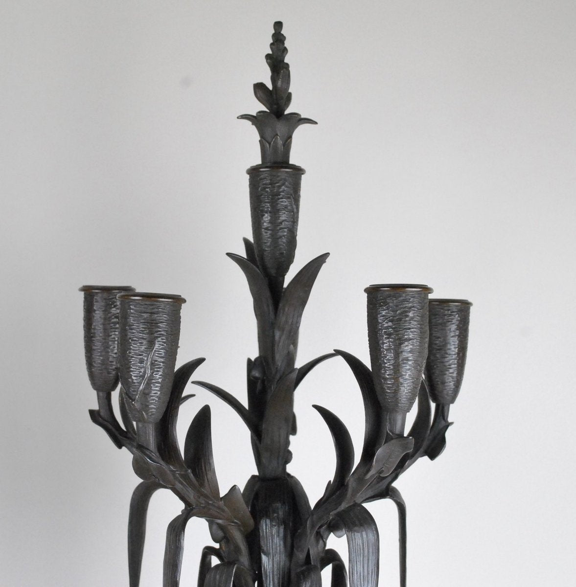 19th Century Bronze and Marble Clock and Candleholders by James Pradier, Set of 3