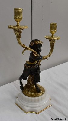 19th Century Bronze Candleholders, Set of 2-RVK-705674