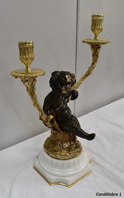 19th Century Bronze Candleholders, Set of 2-RVK-705674