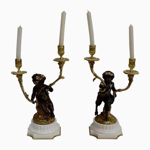 19th Century Bronze Candleholders, Set of 2-RVK-705674