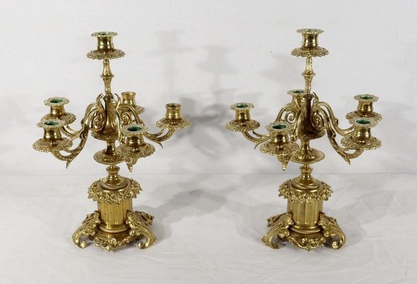 19th Century Bronze Candlelabra, Set of 2-RVK-1196208