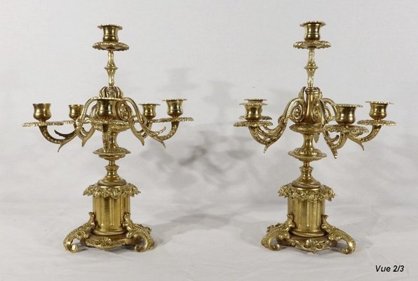 19th Century Bronze Candlelabra, Set of 2-RVK-1196208