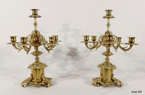 19th Century Bronze Candlelabra, Set of 2-RVK-1196208