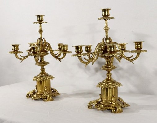 19th Century Bronze Candlelabra, Set of 2-RVK-1196208