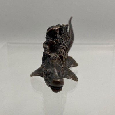 19th Century Bronze Figure of Sailors Riding a Fish-QKG-1357716