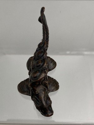 19th Century Bronze Figure of Sailors Riding a Fish-QKG-1357716