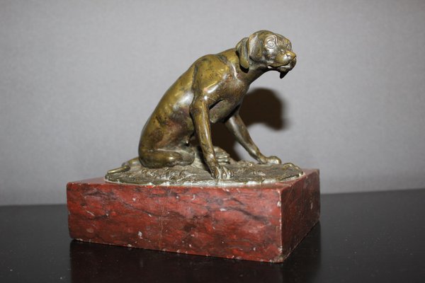 19th Century Bronze Hunting Dog Figurine-BCR-1366816