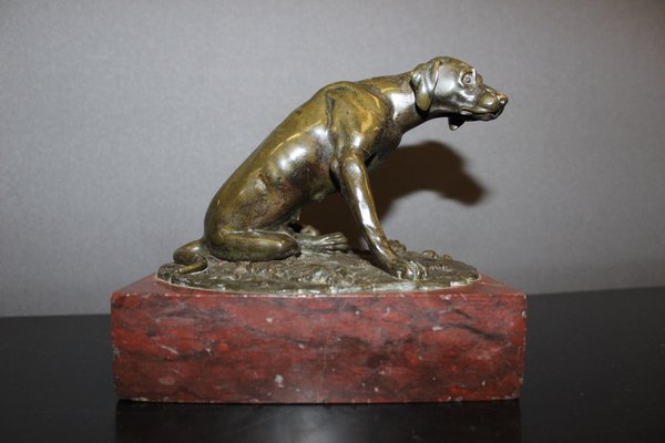 19th Century Bronze Hunting Dog Figurine-BCR-1366816