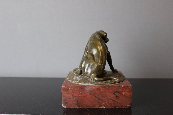 19th Century Bronze Hunting Dog Figurine-BCR-1366816