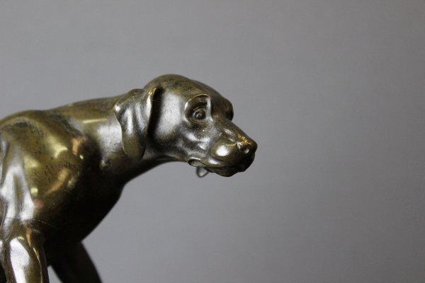 19th Century Bronze Hunting Dog Figurine-BCR-1366816