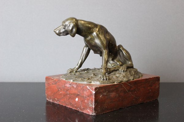 19th Century Bronze Hunting Dog Figurine-BCR-1366816