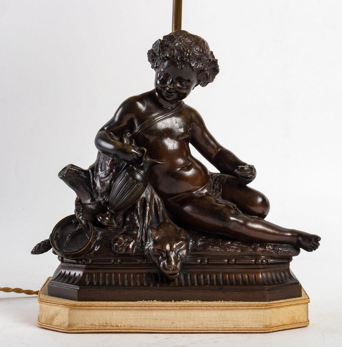 19th Century Bronze Lamp with Brown Patina