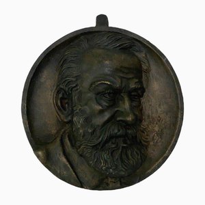 19th Century Bronze Medallion from Victor Hugo-QKG-1799984