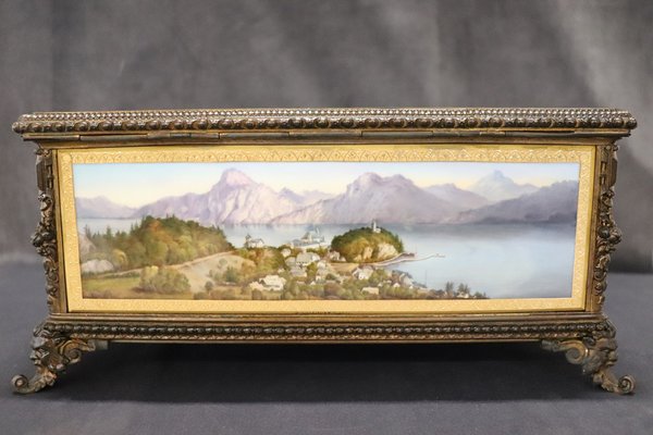 19th Century Bronze MountedHand Painted Porcelain Casket from KPM-DCO-1749880