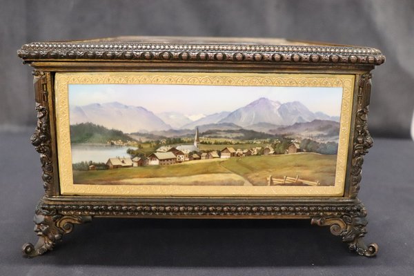 19th Century Bronze MountedHand Painted Porcelain Casket from KPM-DCO-1749880