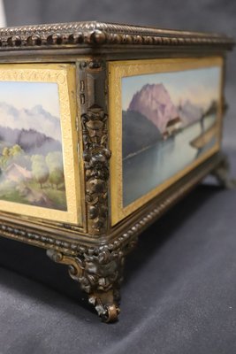 19th Century Bronze MountedHand Painted Porcelain Casket from KPM-DCO-1749880