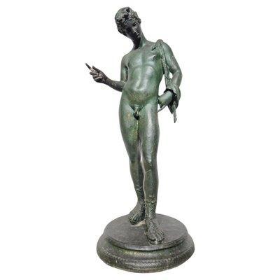 19th-Century Bronze Narcissus Statue Following Chiurazzi, 1890s-FDW-2039625