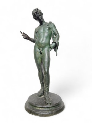 19th-Century Bronze Narcissus Statue Following Chiurazzi, 1890s-FDW-2039625