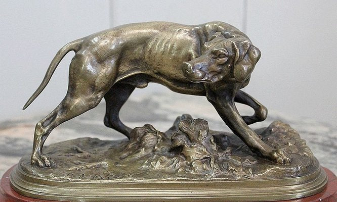 19th Century Bronze of A Braque Dog by P.j Mêne-RVK-805886