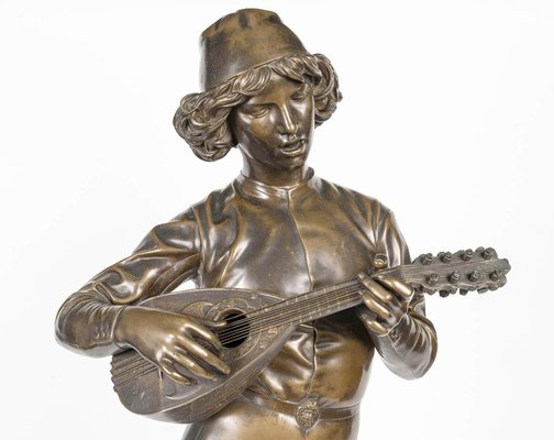 19th Century Bronze Sculpture of Florentine Singer attributed to Paul Dubois-WFS-2039436