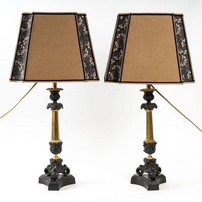 19th Century Bronze Table Lamps, Set of 2-UQL-1183365