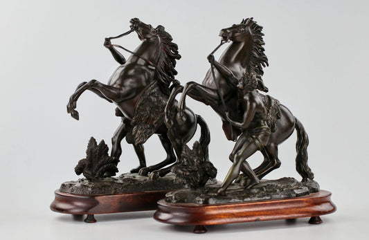 19th Century Bronzed Marley Riders, Set of 2