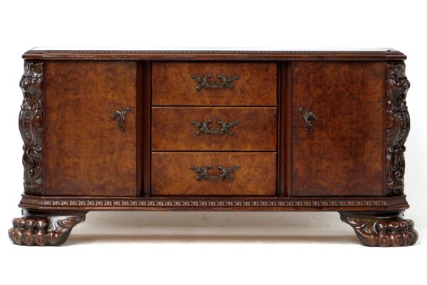 19th Century Burr Walnut Sideboard, 1890s-UBE-1417661