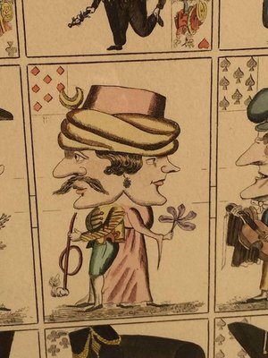 19th Century Caricature Playing Cards in Frame-UCH-1224732